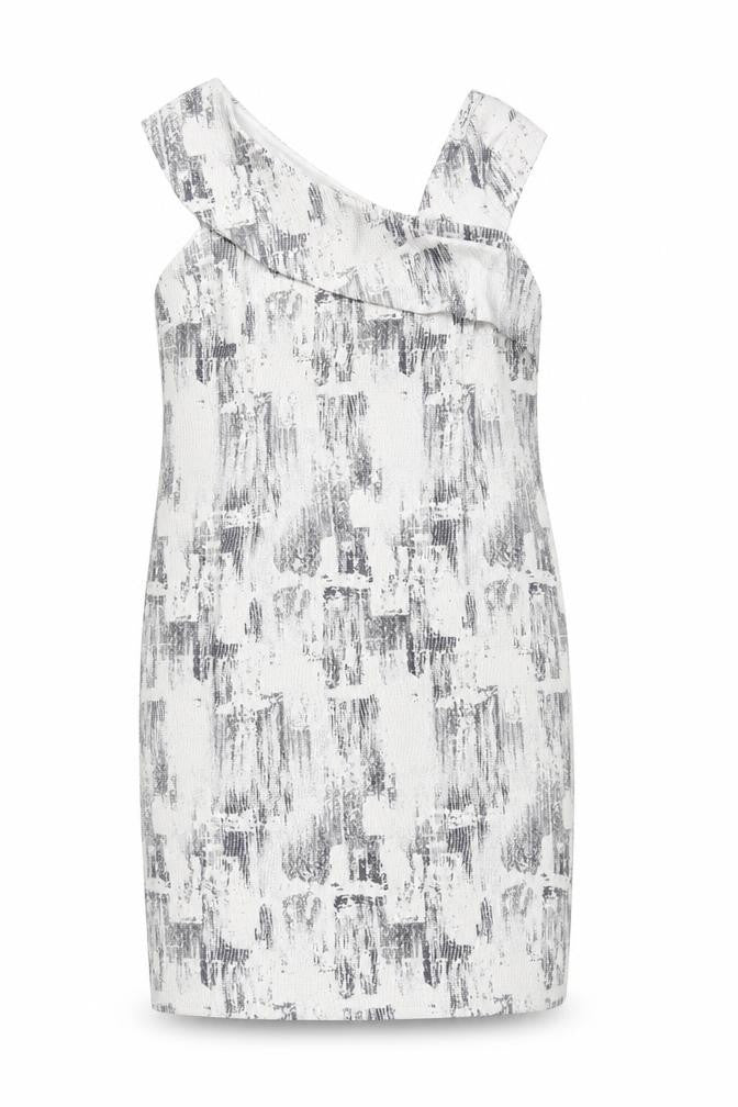 Kaleidoscope Women’s Grey Size 18 Asymmetric Neck Sheath Dress