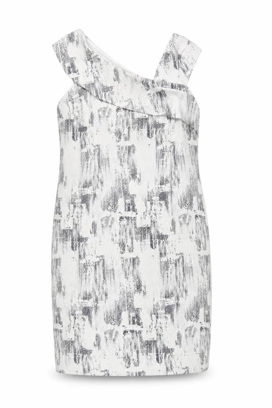 Kaleidoscope Women’s Grey Size 18 Asymmetric Neck Sheath Dress
