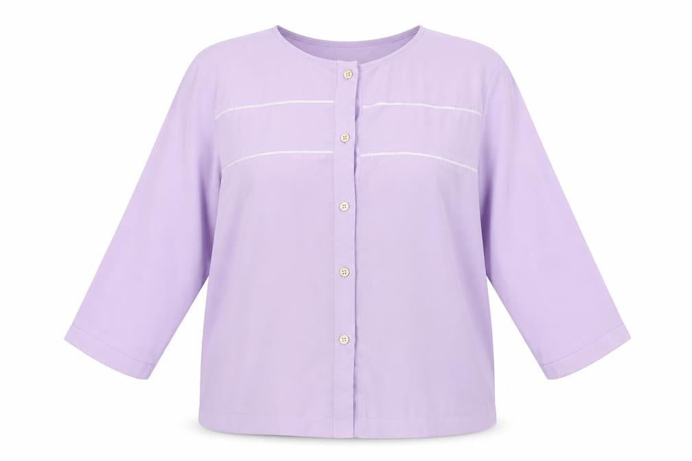 Planet Women Purple Button-Up Blouse Size 16 3/4 Sleeve