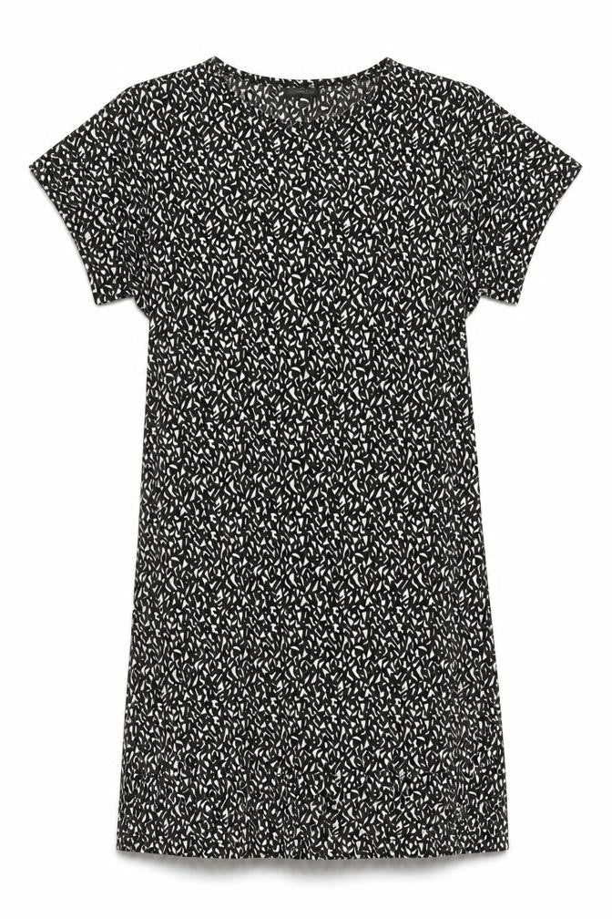 Topshop Women’s Black Geometric Shift Dress Size 10 Short Sleeve