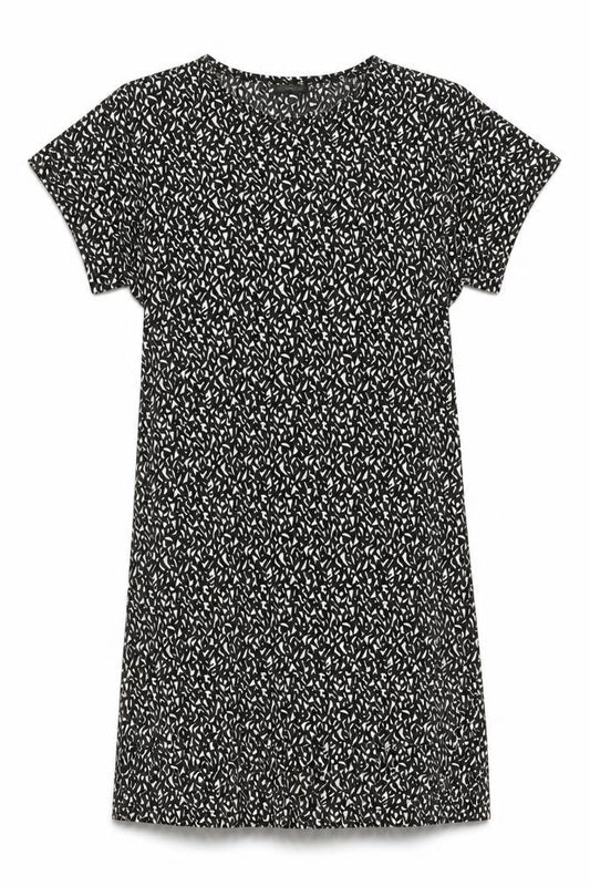 Topshop Women’s Black Geometric Shift Dress Size 10 Short Sleeve