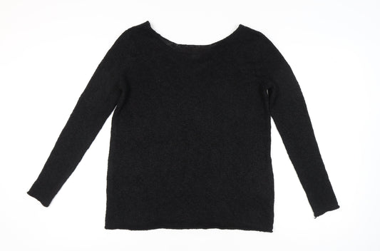 Zara Women’s Black Knit Scoop Neck Jumper Size 8 Long Sleeve