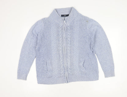 ISLE Essentials Women's Blue Size 18 Cotton Full Zip Jumper