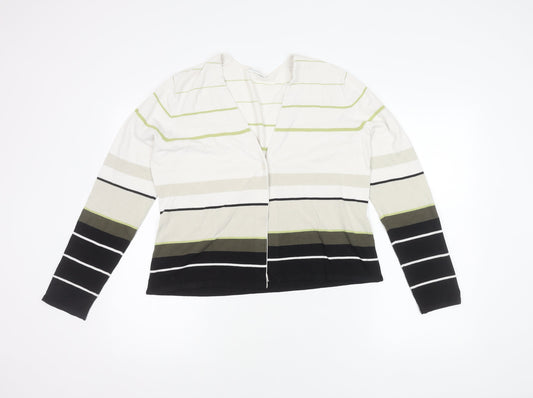 Planet Womens Multicoloured Striped V-Neck Cardigan Size L