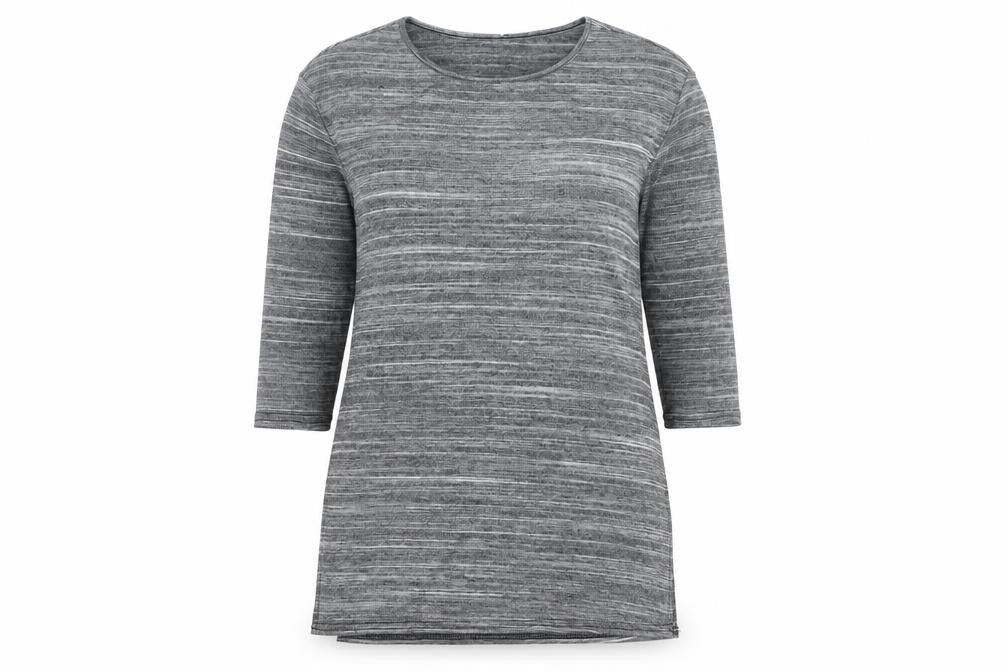 New Look Women’s Grey Jersey Tunic Top Size 10 3/4 Sleeve Scoop Neck