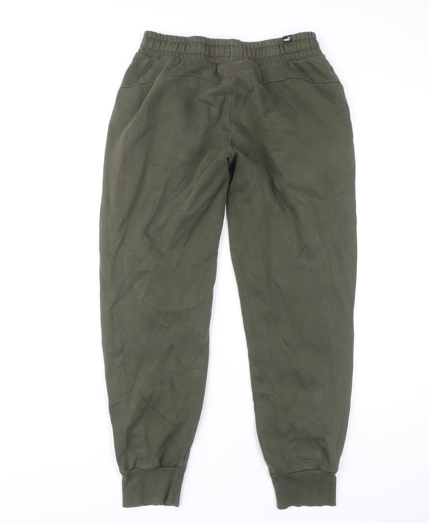 Puma Men's Green Jogger Trousers S Regular Fit Elastic Waist Cuffed
