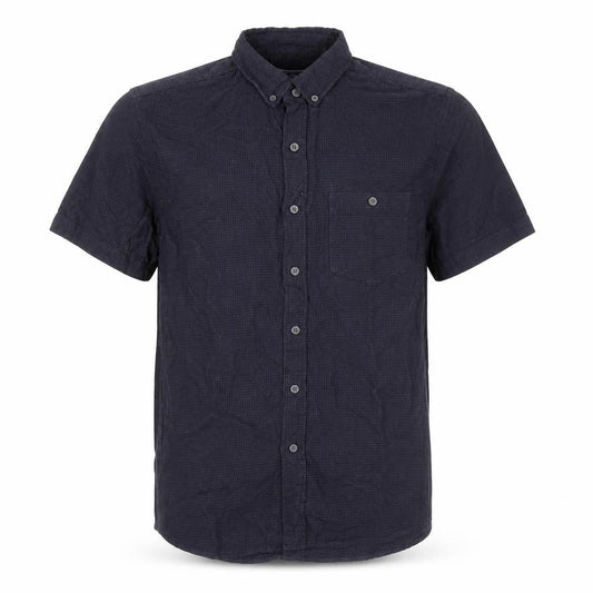 Topman Men's Black Check Cotton Short Sleeve Button-Up Shirt M
