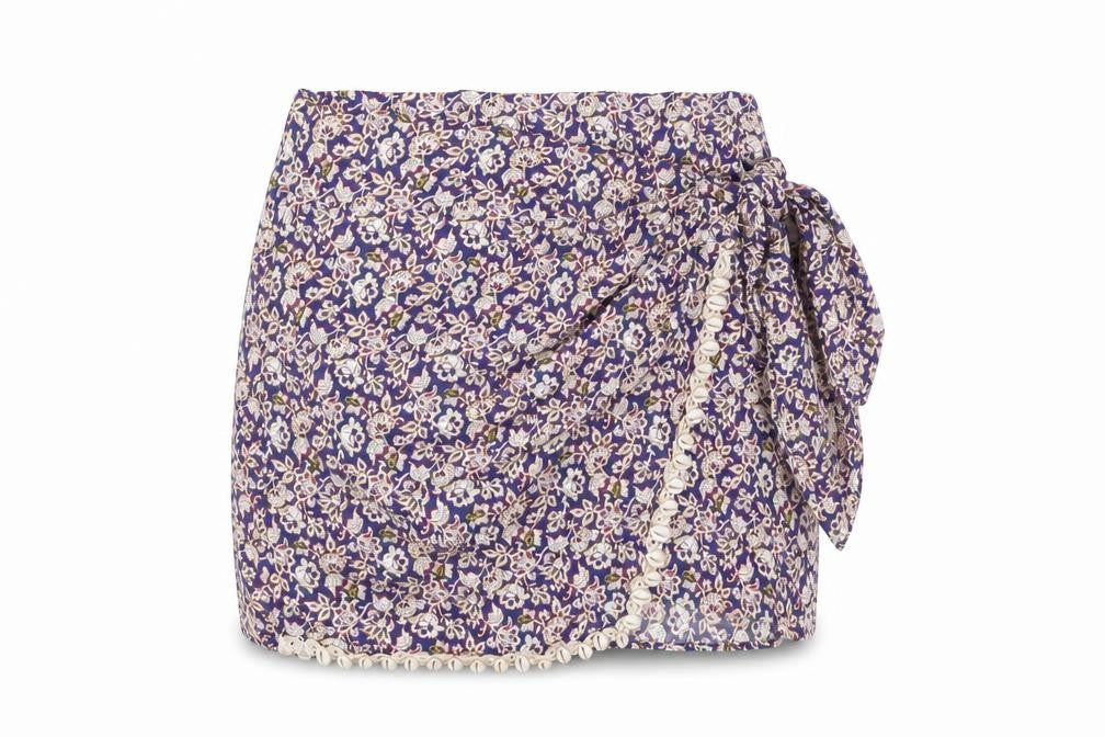 ZARA Women's Multicoloured Floral Wrap Short Skirt Size S