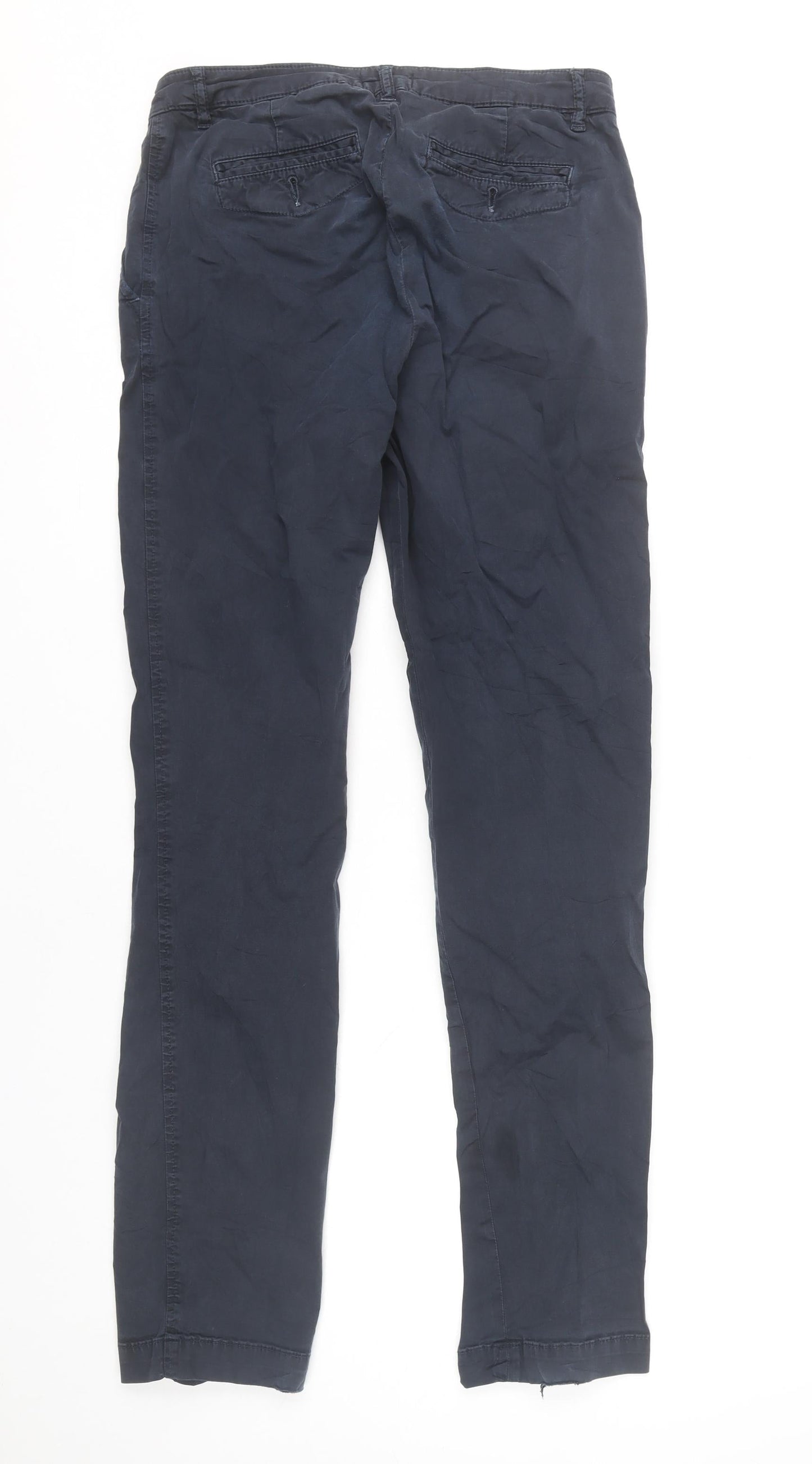 Jigsaw Womens Blue Slim Fit Chino Trousers UK 8 Straight Leg Cotton