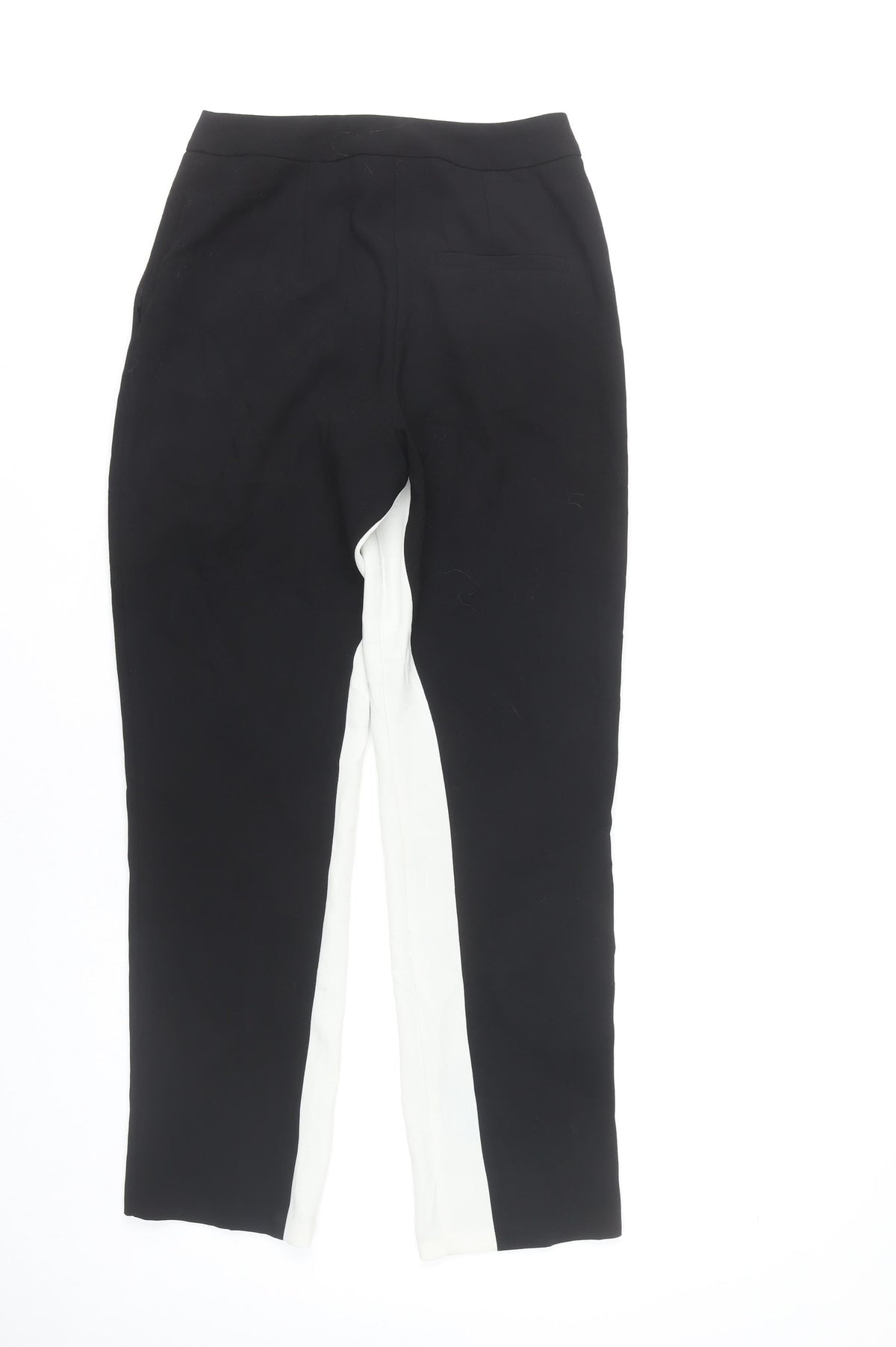 Topshop Womens Black White Stripe Straight Leg Slim Trousers UK 6