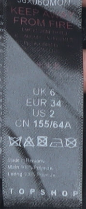 Topshop Womens Black White Stripe Straight Leg Slim Trousers UK 6