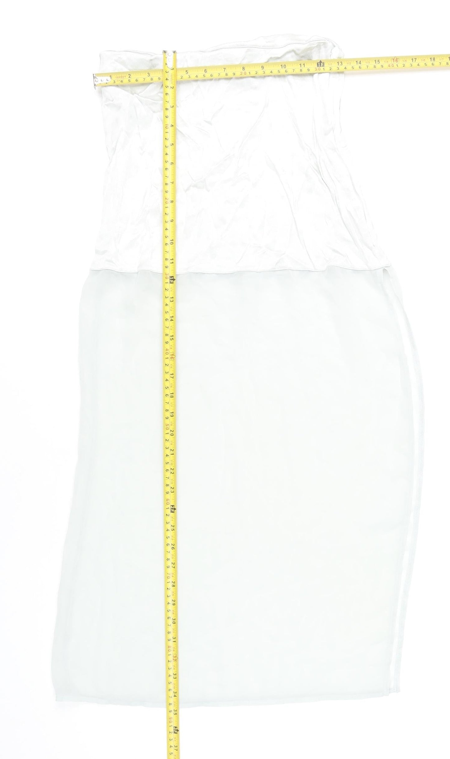 Zara Women White Midi Pencil Skirt M Viscose Stretch
