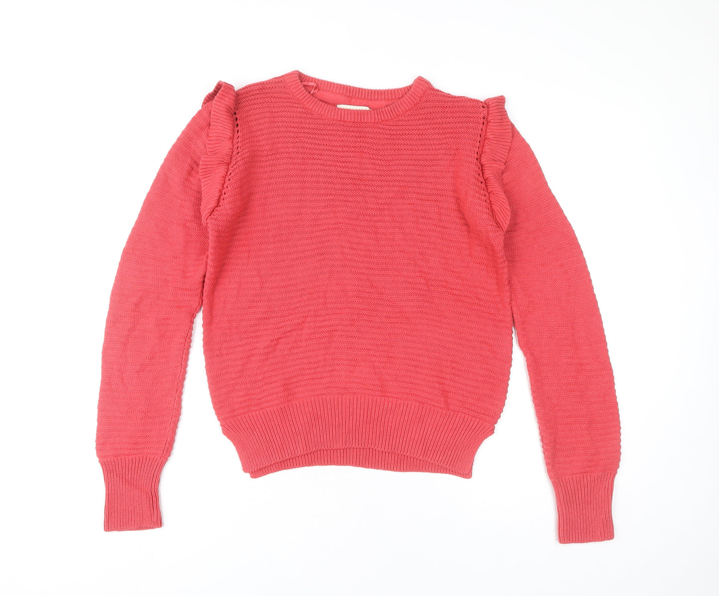 Papaya Women’s Pink Ruffle Crew Neck Jumper Size 10
