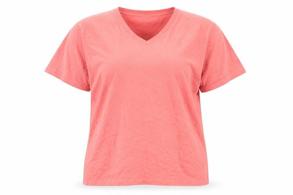 Cotton Traders Women’s Pink 2XL V-Neck Short Sleeve Cotton T-Shirt