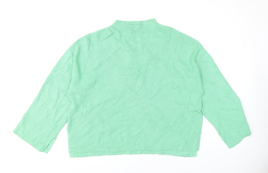 Marks and Spencer Women’s Green XL Mock Neck Knit Jumper
