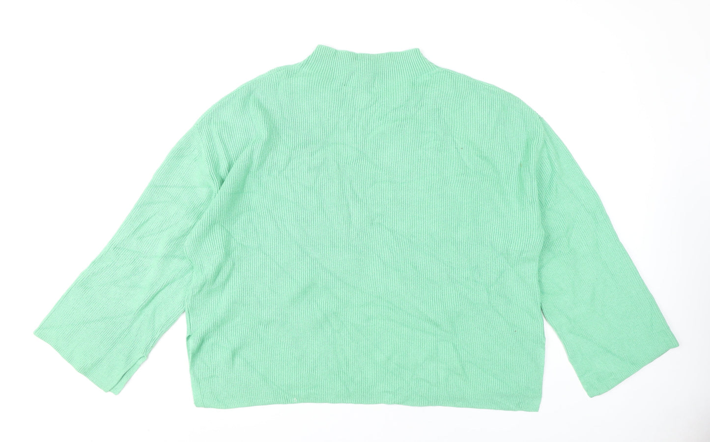 Marks and Spencer Women’s Green XL Mock Neck Knit Jumper