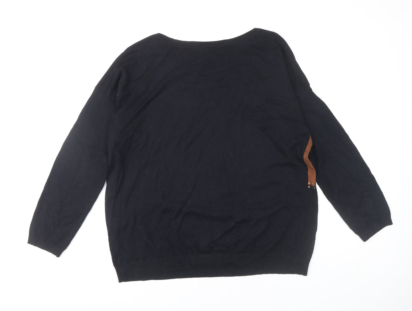 Wallis Women's Black Brown Colour Block Studded Jumper Size M