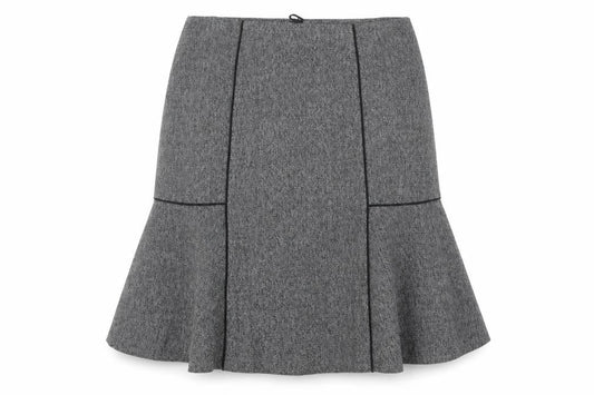 Next Women’s Grey Herringbone Flare Skirt Size 10 Tall Knee Length