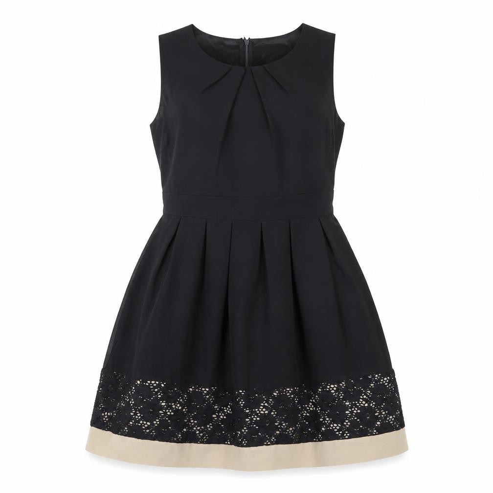 Apricot Women Black Size 10 Fit & Flare Lace Hem Knee Dress