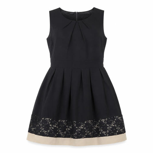 Apricot Women Black Size 10 Fit & Flare Lace Hem Knee Dress