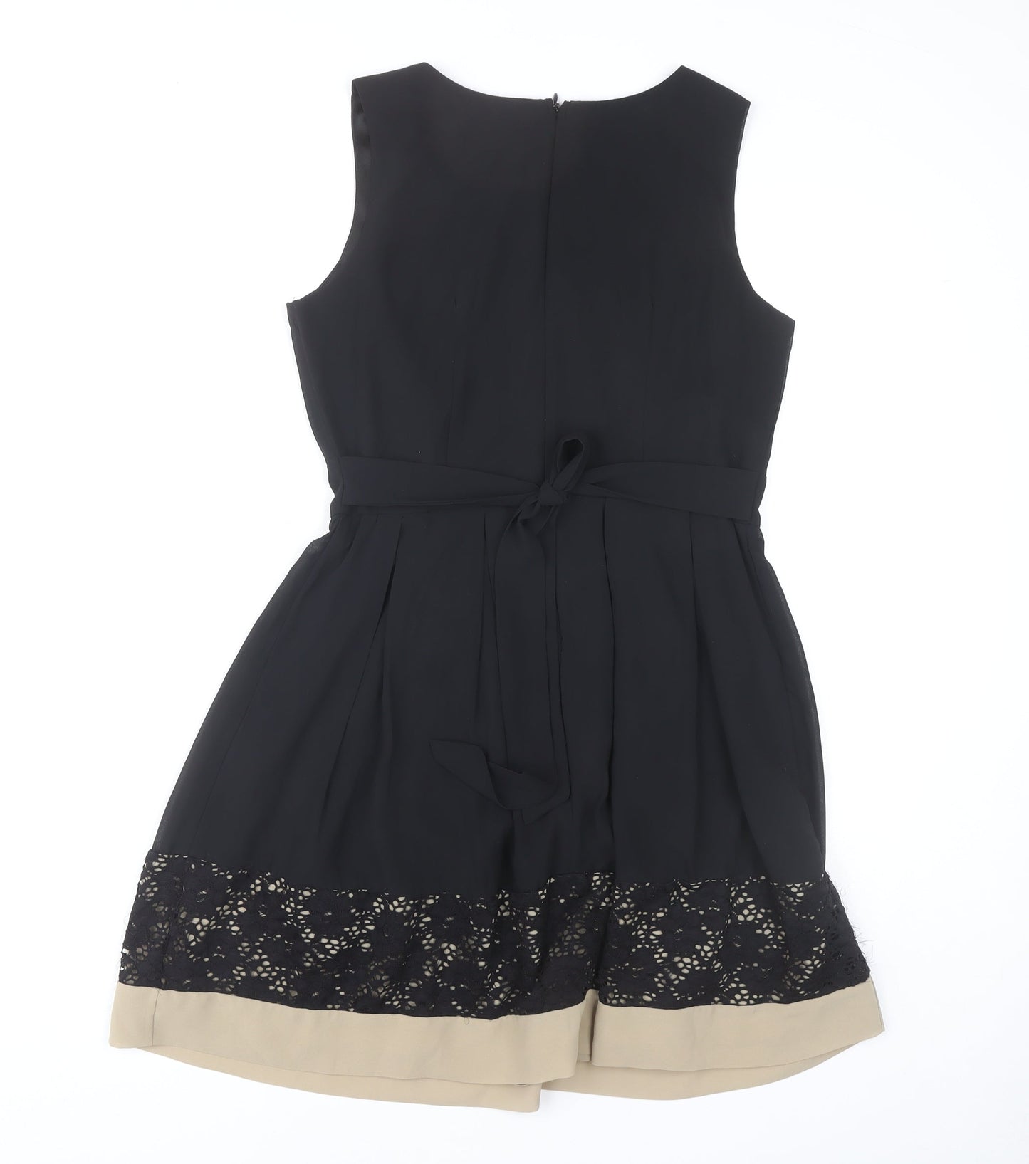 Apricot Women Black Size 10 Fit & Flare Lace Hem Knee Dress