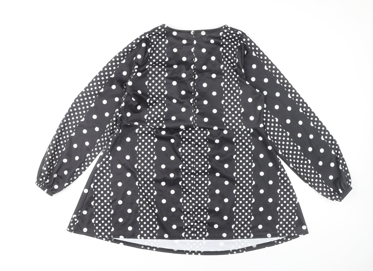 Yours Womens Black Polka Dot Wrap Blouse UK 18 Plus Long Sleeve