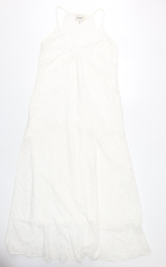 Charli Women White UK 10 Midi Slip Dress V-Neck Sleeveless Summer