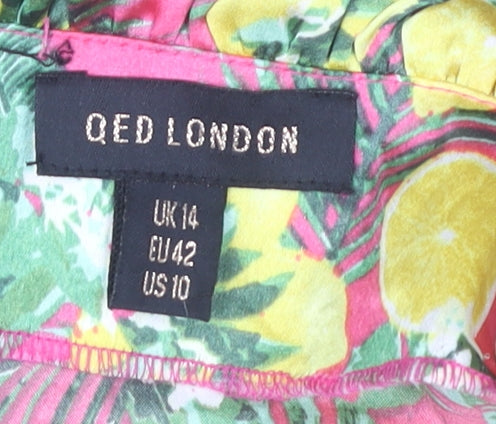 QED London Women's Multicoloured Tropical Camisole UK 14