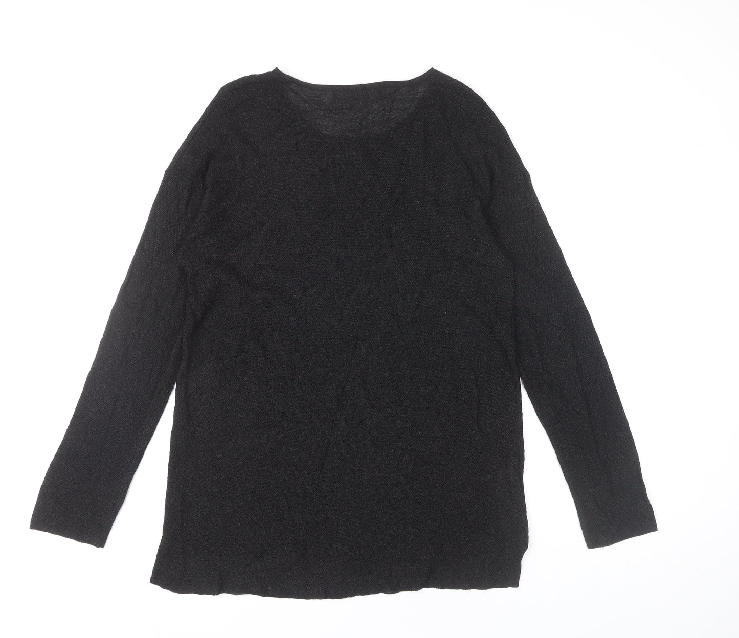 Mango Women’s Black Long Sleeve Basic Jersey Top Size M
