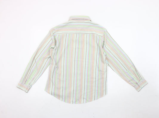 ROWLANDS Womens Multicoloured Striped Long Sleeve Button-Up Shirt M