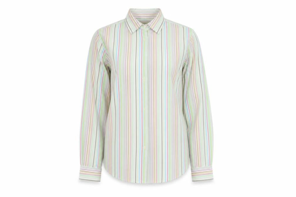 ROWLANDS Womens Multicoloured Striped Long Sleeve Button-Up Shirt M