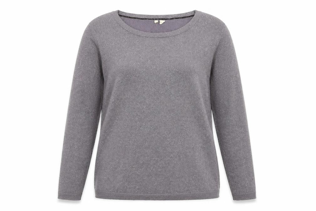 White Stuff Women's Grey Size 12 Scoop Neck Pullover Jumper