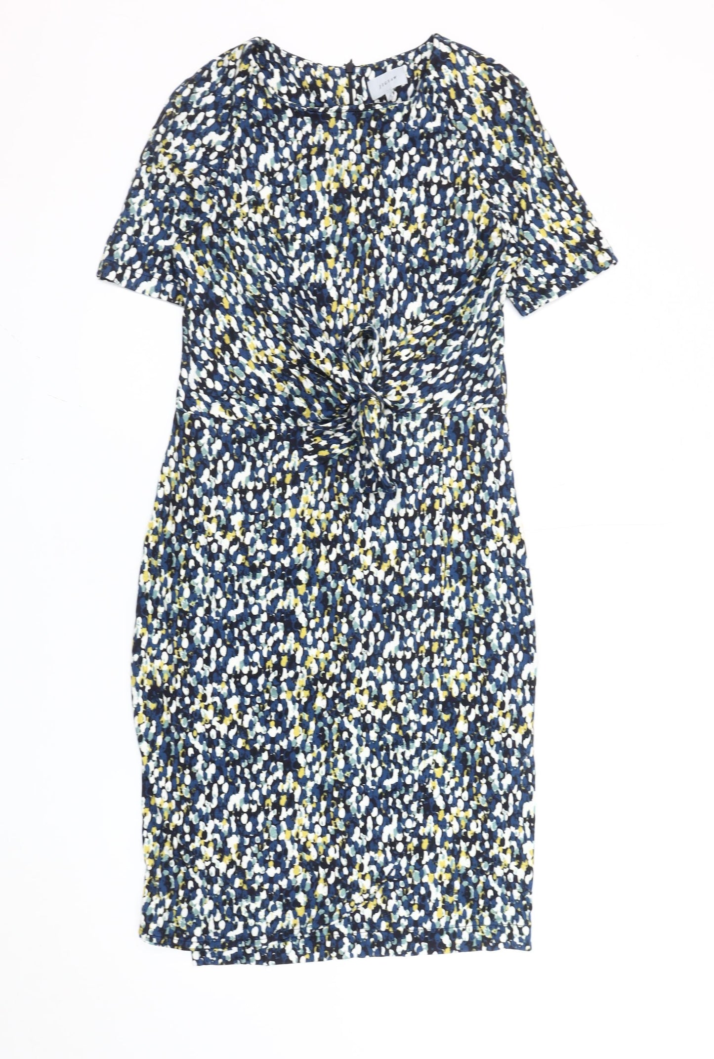 Jigsaw Women’s Multicoloured M Sheath Knee Length Ruched Dress