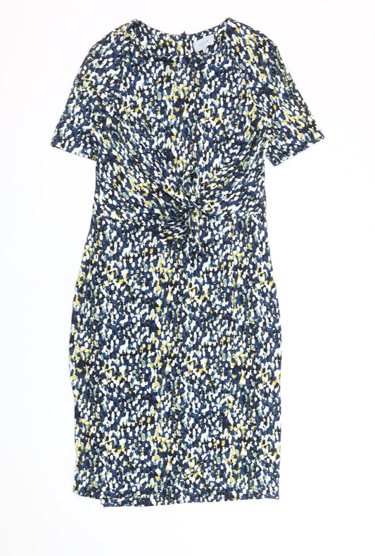 Jigsaw Women’s Multicoloured M Sheath Knee Length Ruched Dress