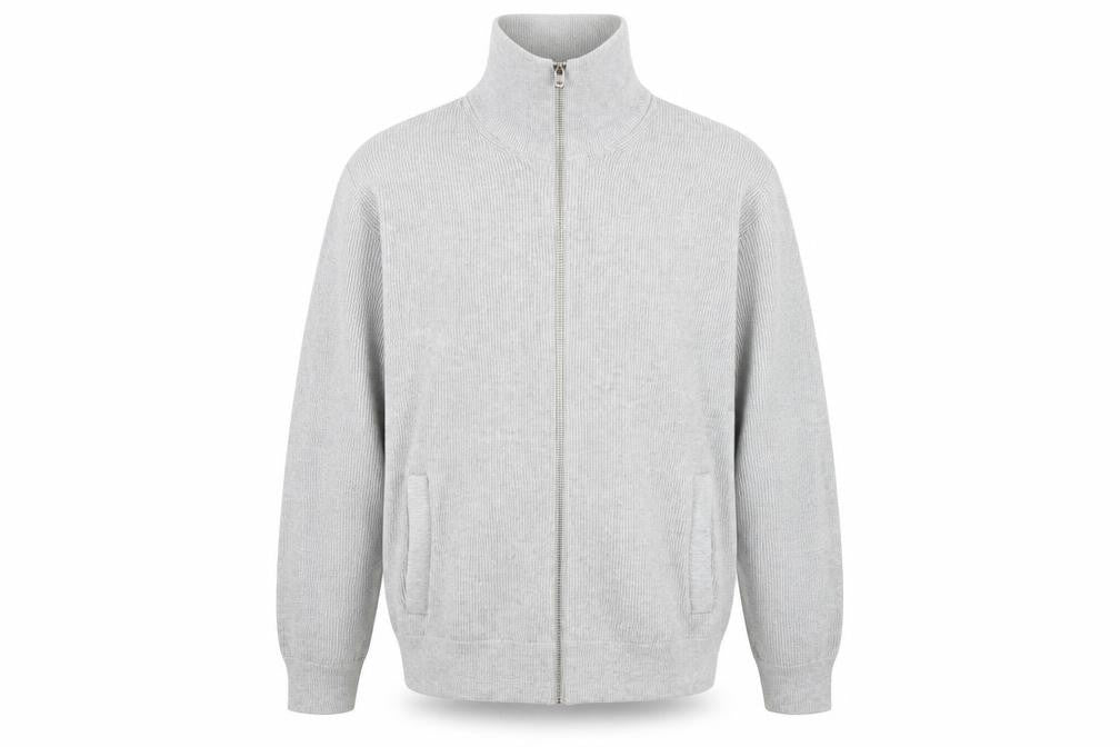 Marks & Spencer Men's Grey Knit Full Zip Jacket L Regular Fit