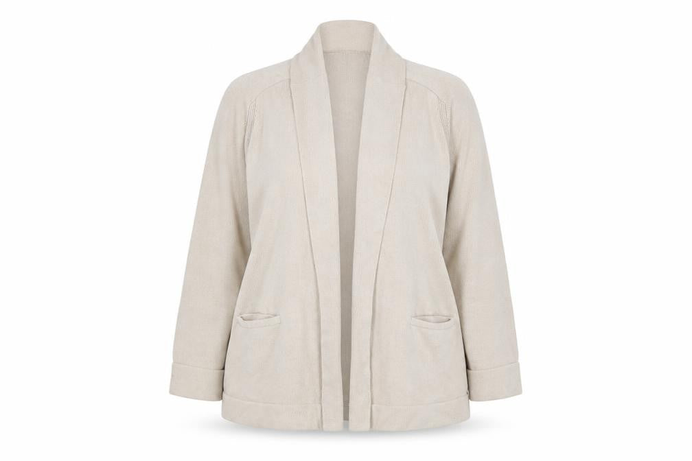 Marks & Spencer Women Beige Wool Blend Cardigan UK 16 Collared Knit