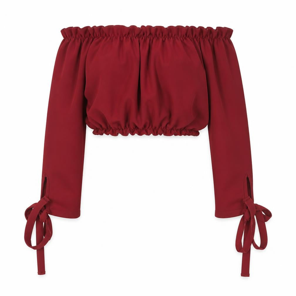 New Look Women’s Red Off Shoulder Cropped Blouse UK 12