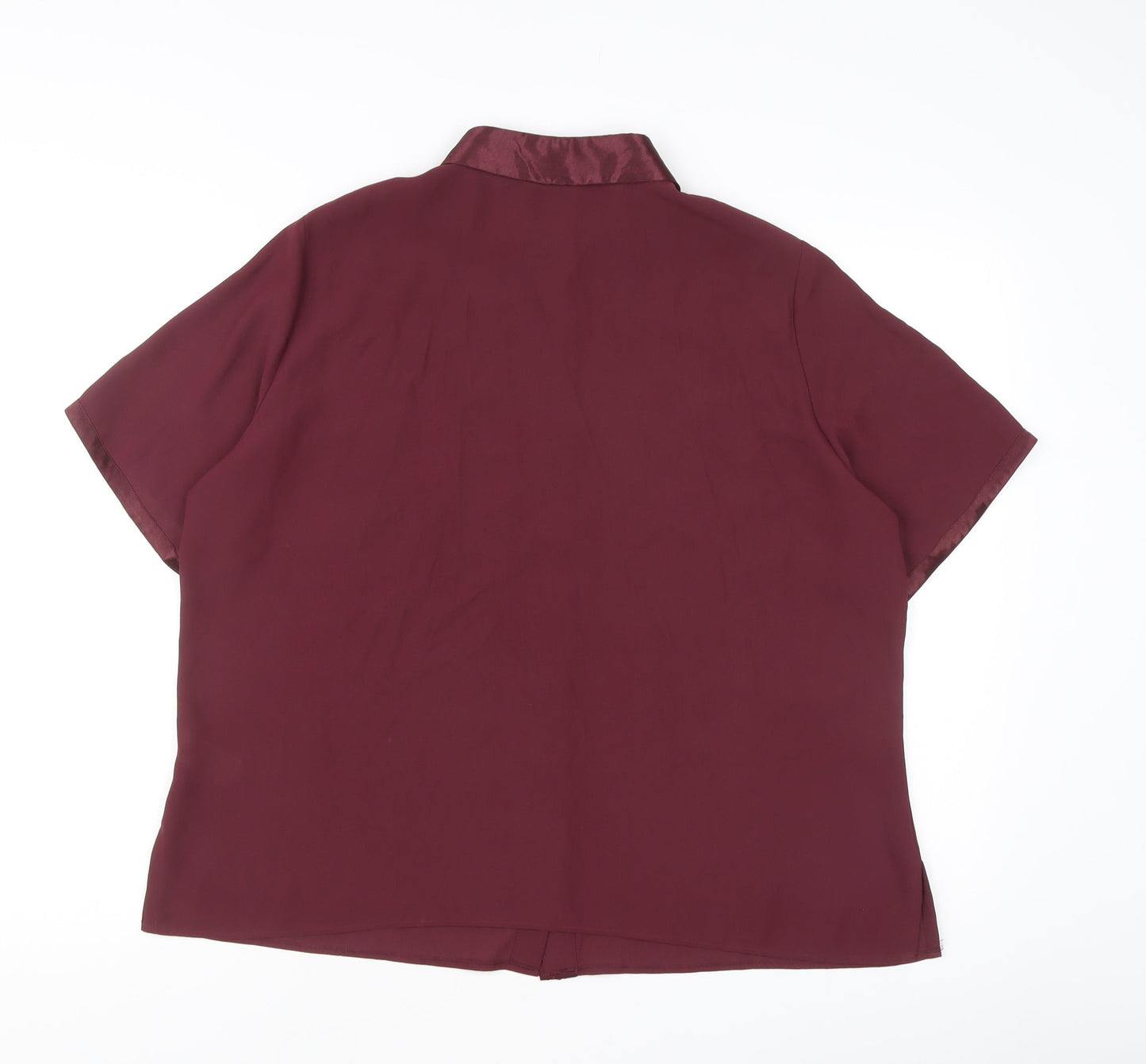 Marks and Spencer Women’s Purple Beaded Collared Button-Up Shirt Size 18