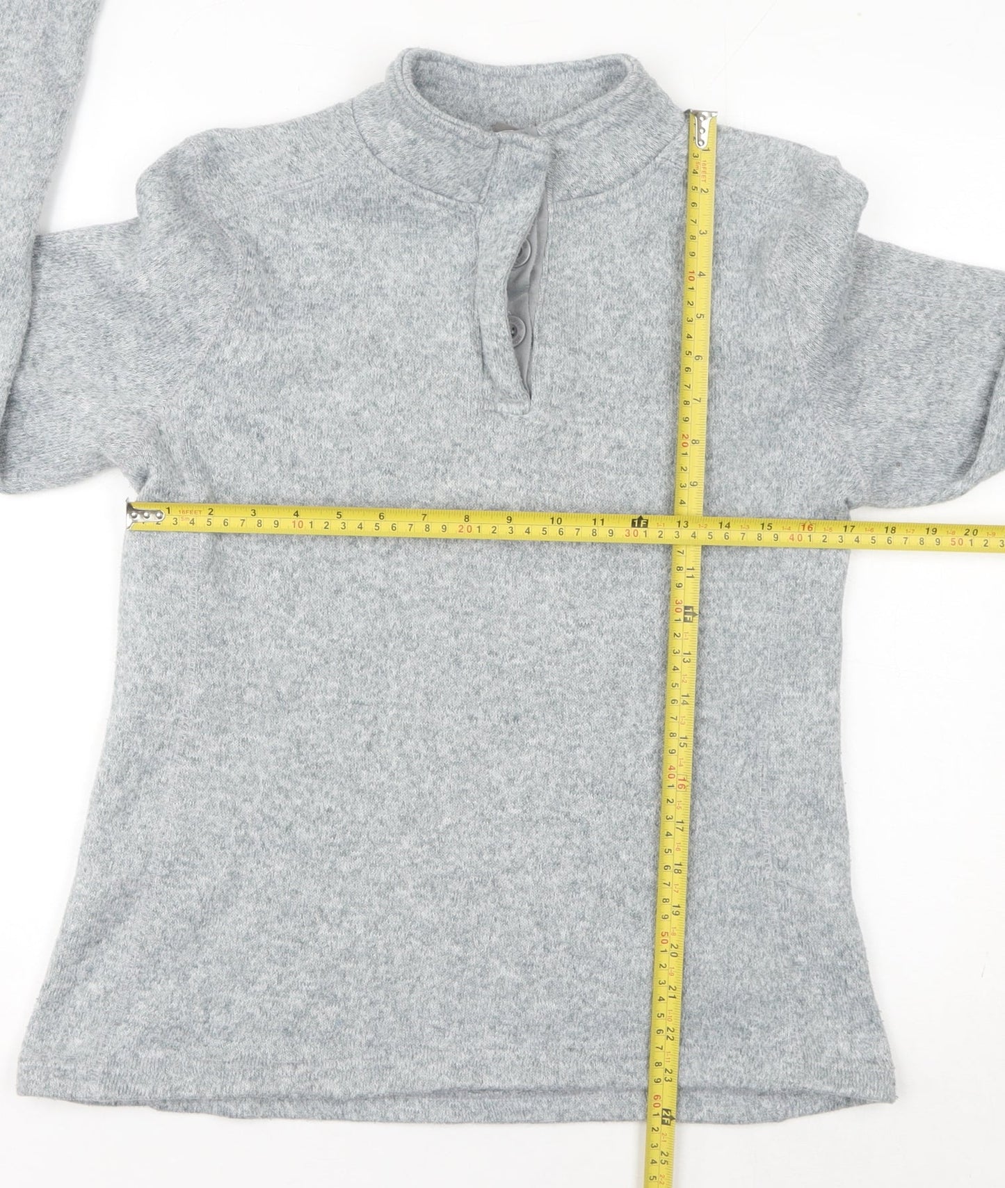 Mountain Warehouse Women’s Grey Henley Sweatshirt Size 12 Polyester