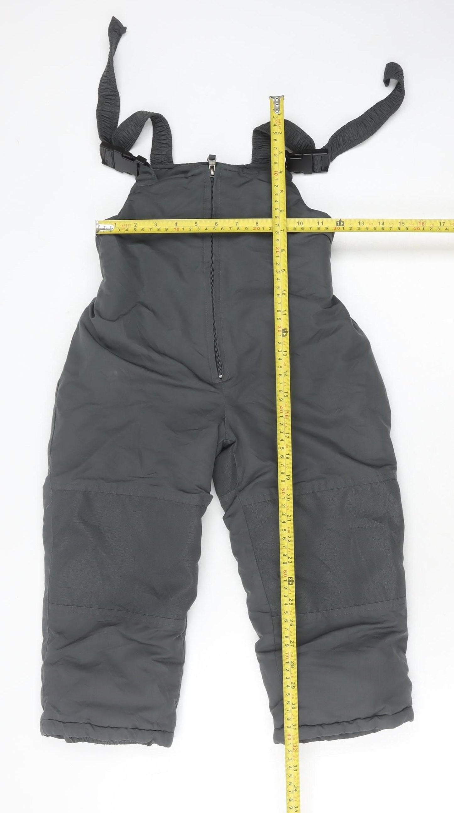 Girls Grey Ski Salopettes 4 Years Waterproof Padded Winter Trousers