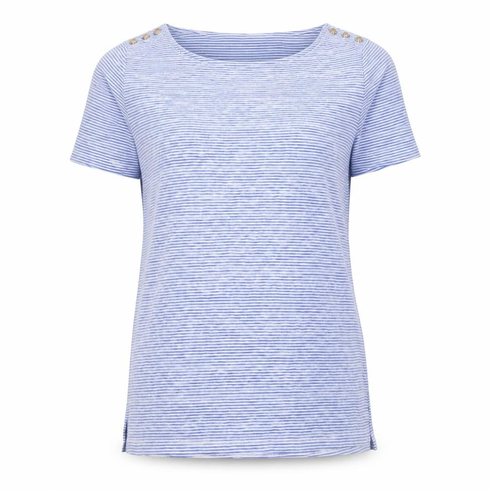 Jasper Conran Women’s Blue Striped Boat Neck T-Shirt Size 10
