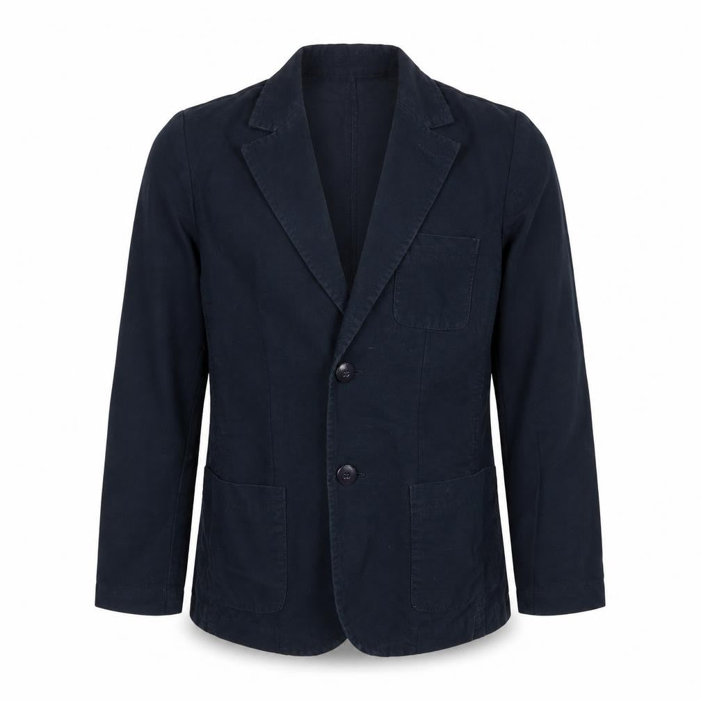 Armani Junior Boys Black 12 Years Regular Fit Cotton Linen Suit Jacket