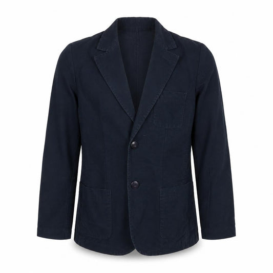Armani Junior Boys Black 12 Years Regular Fit Cotton Linen Suit Jacket