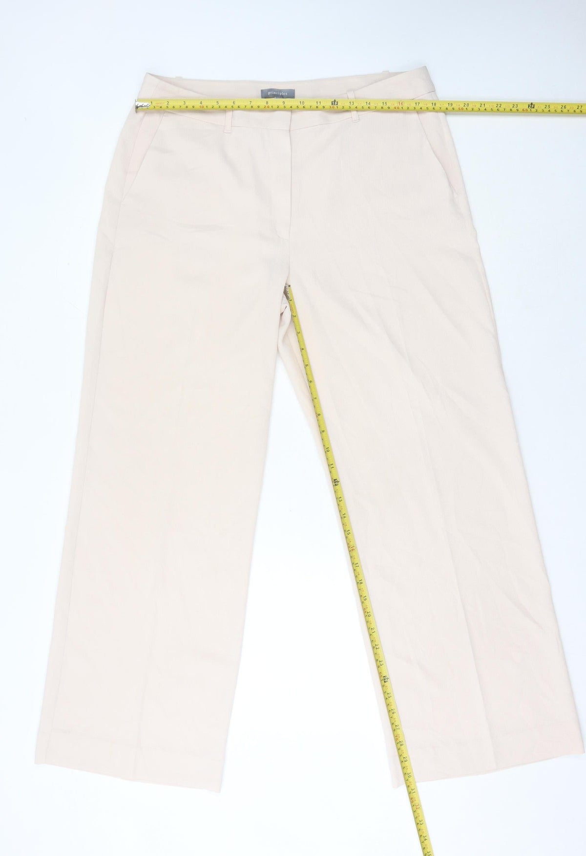 Principles Women’s Beige Size 16 Straight Leg Trousers Regular Fit