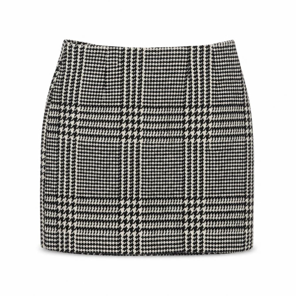 H&M Women’s Black Check Tweed Short Pencil Skirt Size 8 High Rise