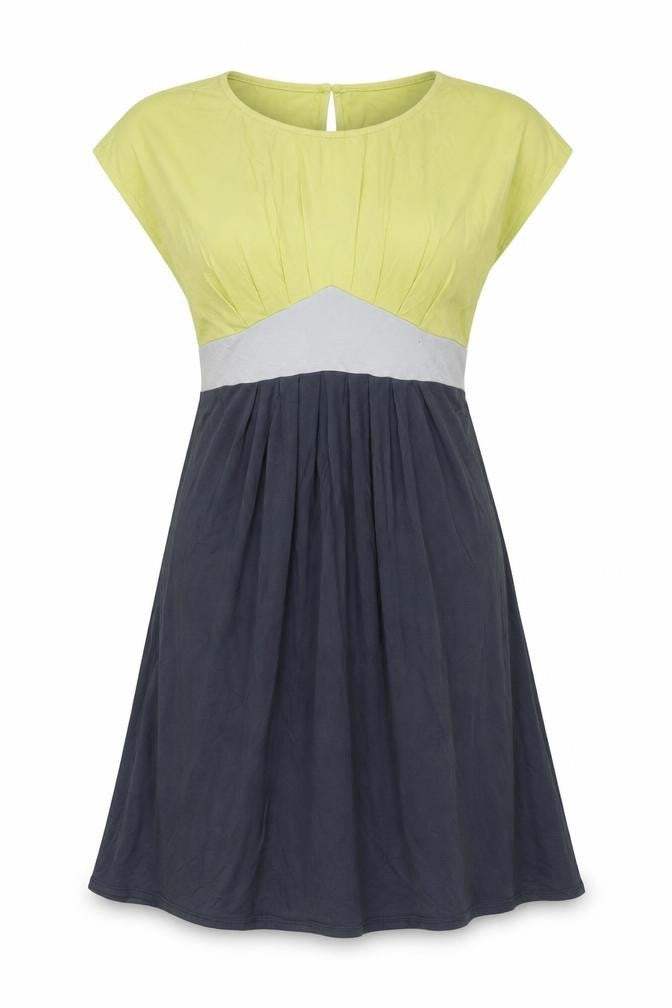 Autonomy Women’s Green Grey Black Colourblock A-Line Dress Size 12