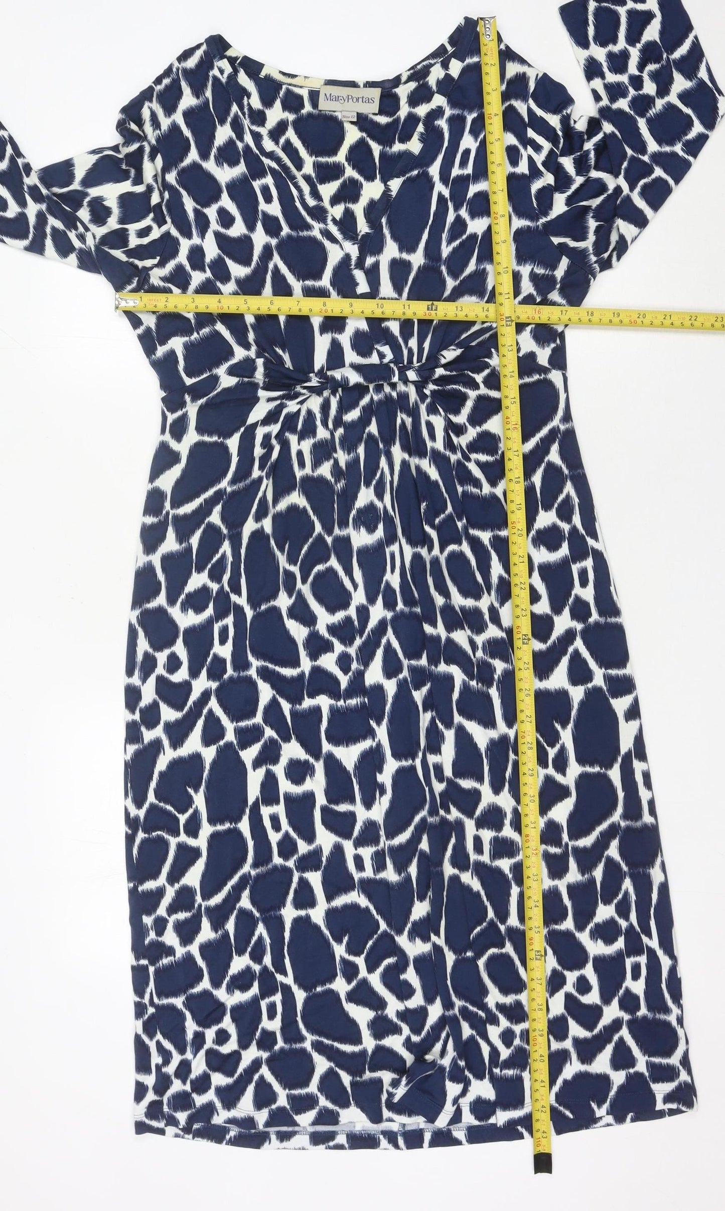 Mary Portas Women’s Blue Animal Print Shift Dress Size 12 Knee Length