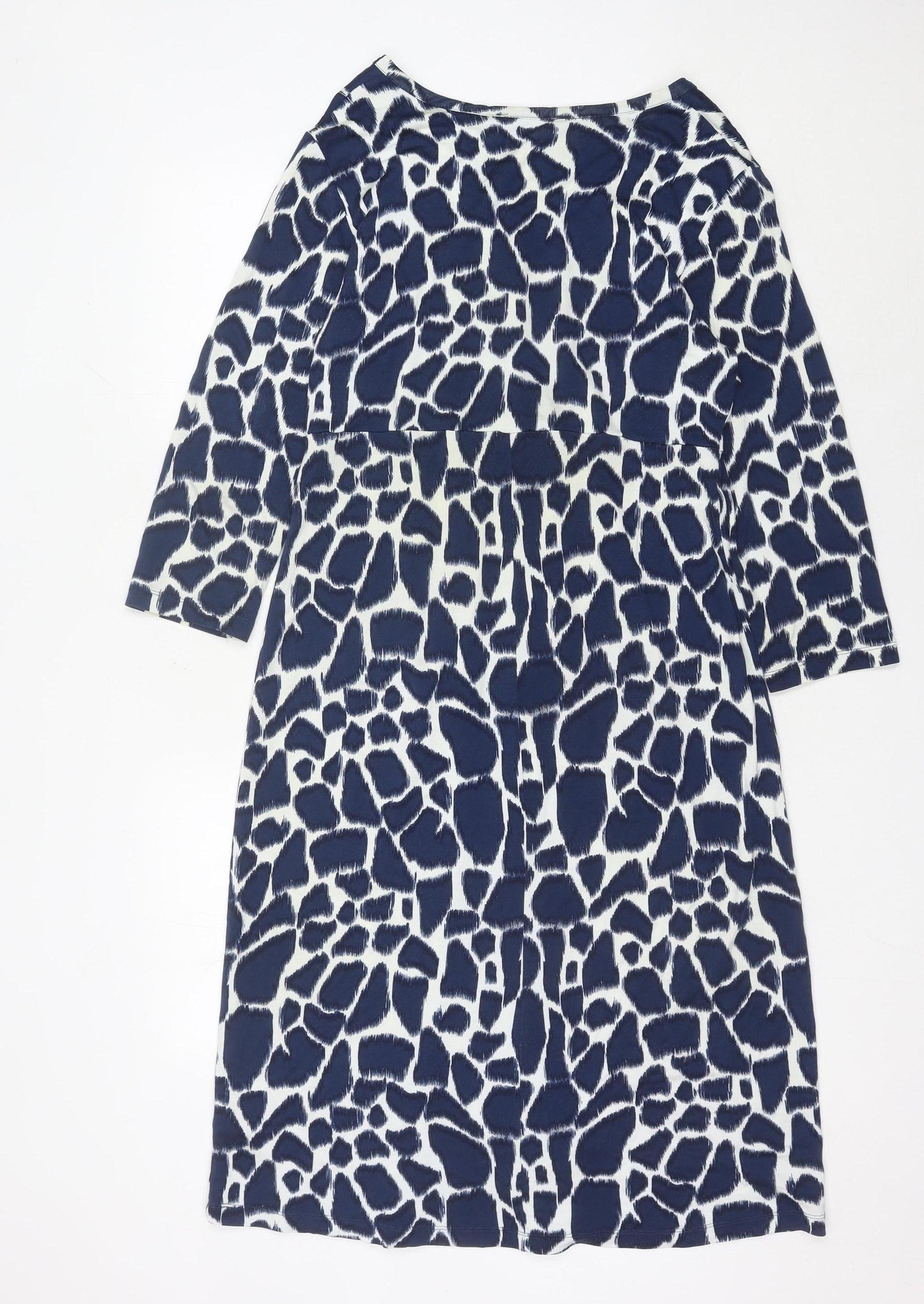 Mary Portas Women’s Blue Animal Print Shift Dress Size 12 Knee Length