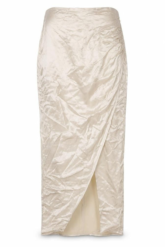 Zara Women’s Beige XS Wrap Midi Skirt High Rise Lined Slit