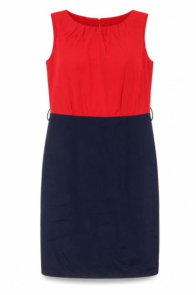 Esprit Women’s Red & Navy Colourblock Sheath Dress Size 12